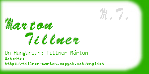 marton tillner business card