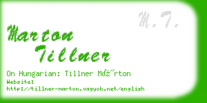 marton tillner business card